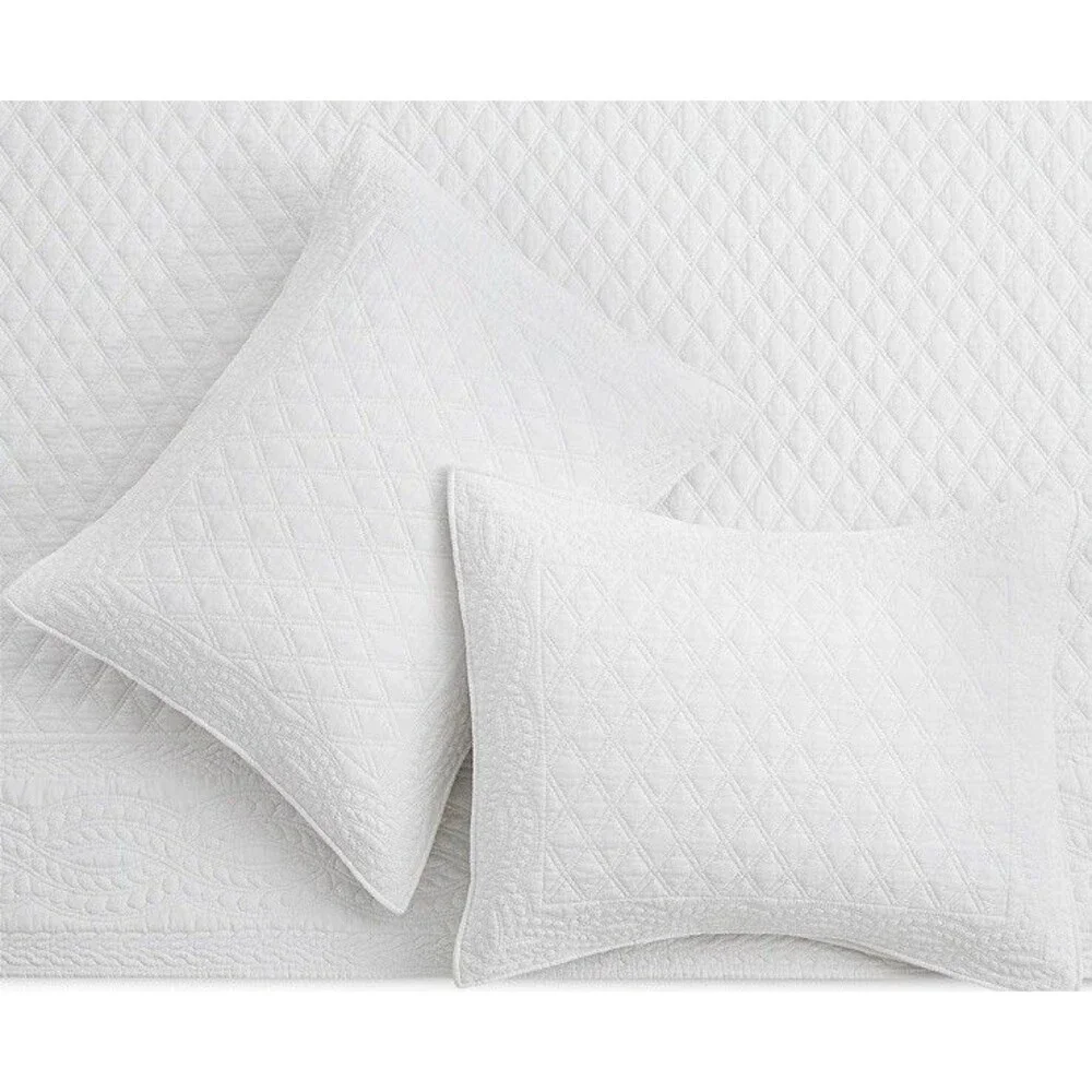 Levtex Home 3PC King Ballou White Cotton Quilt Set